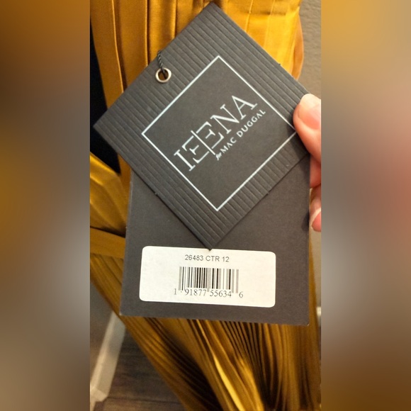 IEENA for Mac Duggal # 26483 Tea Length Pleated Cap Sleeve dress, Size 12 NWT - Picture 6 of 7